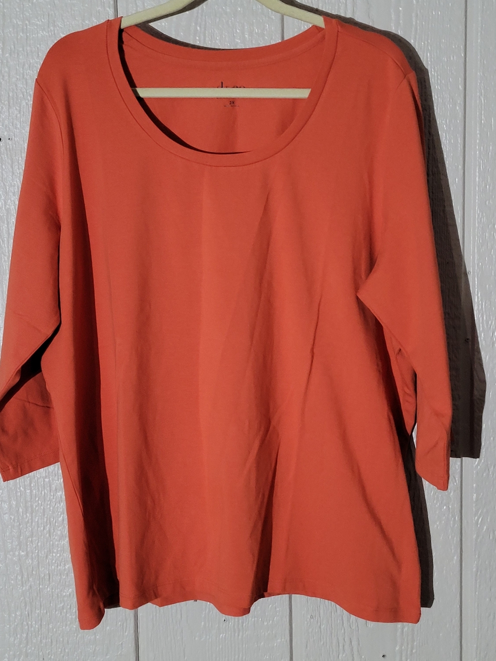 Women's Orange Long Sleeve Scoop Neck Tee